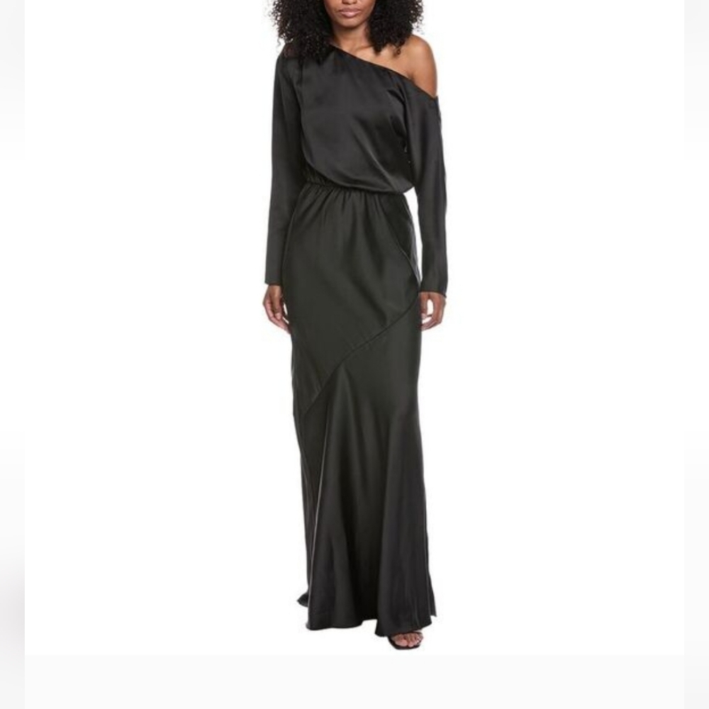 Ramy Brook Damiris Elegant Black One-Shoulder Dress Size 10